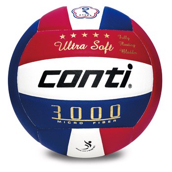 【線上體育】CONTI 5號頂級超細纖維貼布排球 紅/白/藍