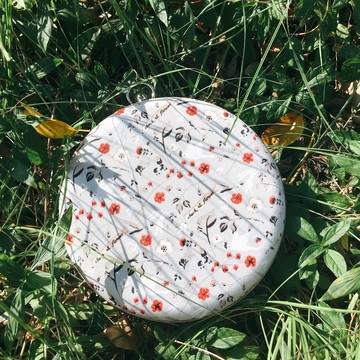 灰系白兔遇上白鴿 棉布小圓包- 可手拿/ 斜揹/ 婚禮姊妹禮物