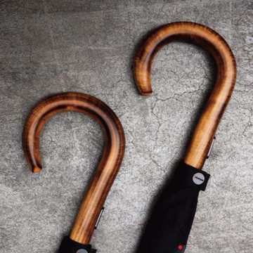 S.770木頭握把直立式自動傘-Black Black(黑色)