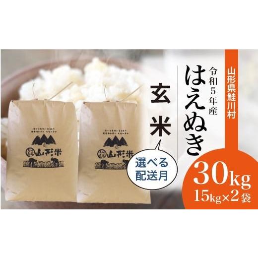 ＜令和5年産＞ 鮭川村産 はえぬき  30kg （15kg×2袋）