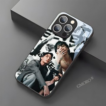 潮流明星拼圖粉絲款手機殼 iPhone18/17 玻璃殼蘋果 16plus/15promax 防摔 14/13/12