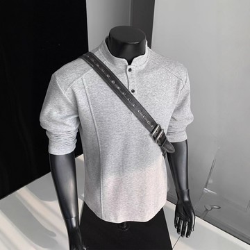 美式Polo亨利衫男長袖t恤春秋潮流cleanfit內搭休閑男裝打底衛衣鑫弘-衣錦男裝