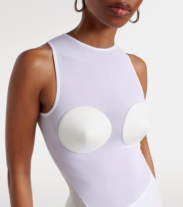 Jean Paul Gaultier Paneled semi-sheer tulle maxi dress