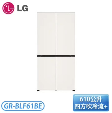【含基本安裝】［LG 樂金］ 610公升 Objet Collection｜Wi-Fi 變頻對開冰箱 雪霧白 GR-BLF61BE