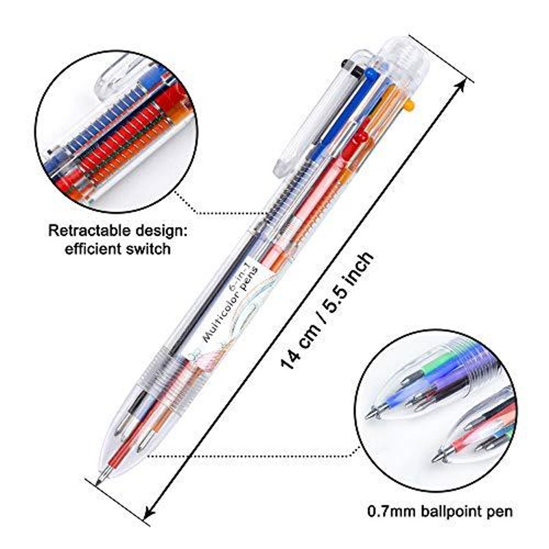 Shuttle Art 多色ボールペン 多機能ペン 6色 23本セット 0.7mm ノック