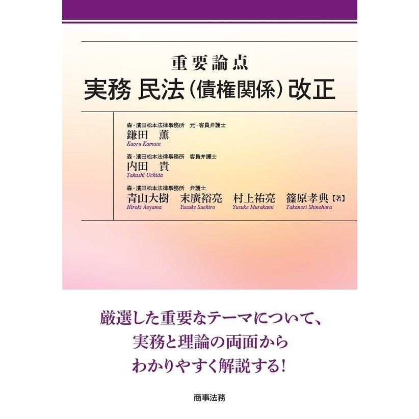 重要論点実務民法 改正 鎌田薫 著 内田貴 青山大樹 末廣裕亮 村上祐亮 篠原孝典