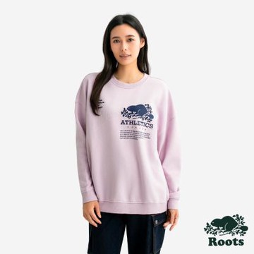 Roots女裝- MODERN CLASSIC 圓領上衣-丁香紫