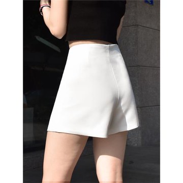 短褲女2026新款高腰外穿夏寬松顯瘦休閑雪紡a字闊腿白色西裝短褲