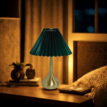 歐風古典 無線觸摸檯燈 創意桌燈 充電檯燈 床頭燈 小夜燈 - 綠色