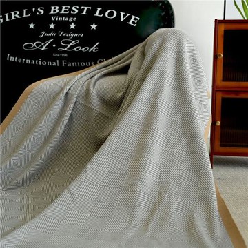 A14 回型紋12針輕奢針織毯休閑毛線毯航空蓋毯禮品毯酒店民宿床