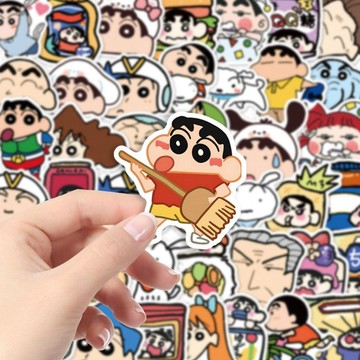 ✨元氣新品✨100張不重複可愛卡通蠟筆小新貼紙女孩兒童手機DIY手賬本防水貼畫VDYS