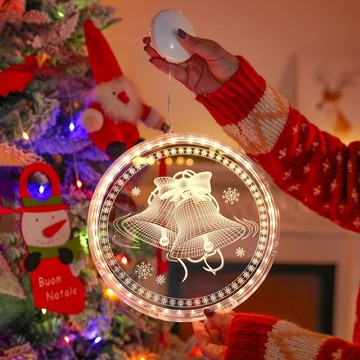 apex Innovation LED 吸盤式掛燈 24CM 透明款 暖白色裝飾掛燈  聖誕鈴鐺  1個