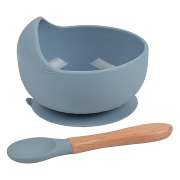 coaa-coaa 矽膠湯碗/匙組  湯碗 + 湯匙  純水藍  1組