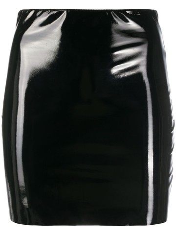 Alchemy - x Lia Aram patent-effect pencil miniskirt - women - Polyamide/Polyester - L - Black