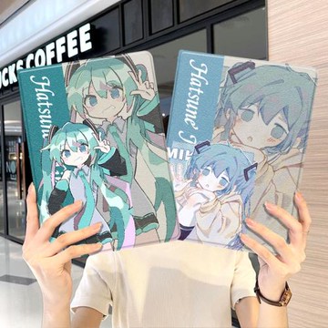 初音未來ipad10保護套pro2024款11寸5蘋果air6平板mini7殼4迷你3適用2三折1帶筆槽2018九2021第9代2020二次元