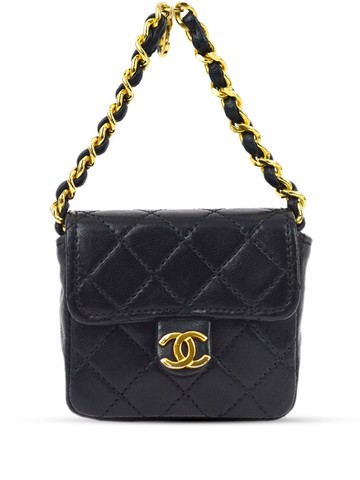 CHANEL Pre-Owned - 1990-2000 micro Classic Flap tote bag - women - Lambskin - One Size - Black