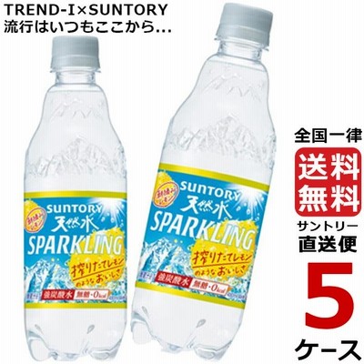 天然水 スパークリングレモン 480mlPET 24本入り 5ケース 合計 120本 炭酸水 タンサン 送料無料 サントリー 直送