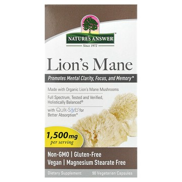 Nature's Answer, 猴頭菇，90 素食膠囊（每粒膠囊 500 毫克）