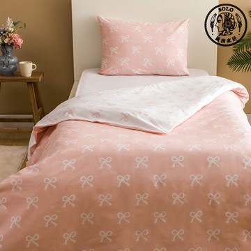 【SOLO歐洲家居】LCW Home 土耳其製 甜蜜蝴蝶結單人被套枕套組 兒童 160x220cm