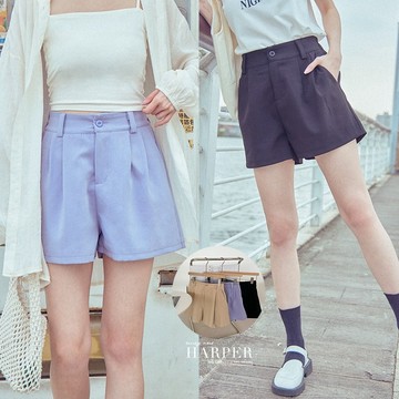 【HARPER】《Cozy vibes》品牌自訂打褶西裝短褲 |隔日到貨 西裝短褲 短褲 女裝【PNA28915H】
