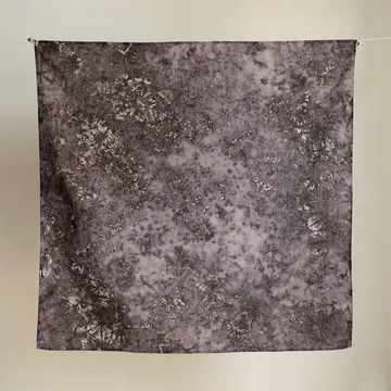 淺灰紫色方巾植物染純棉頭巾柔軟手帕口袋巾55cm