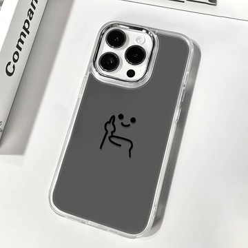 中指鄙視 趣味手機殼 適用iPhone16 15 14 13 12 11 promax i16防摔手機殼 鏡面手機殼