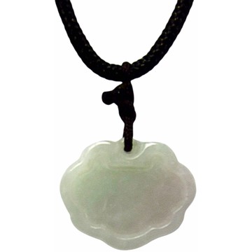 白起膠透藍水平安鎖 天然A貨翡翠玉石吊墜子項鍊PP69