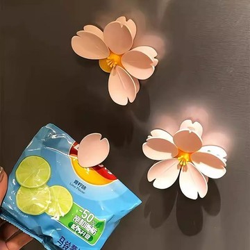 密封夾 冰箱貼食品袋可磁吸 花朵強力封口夾 廚房薯條茶葉調料貓糧 防潮食品級封口夾 個性花瓣創意立體式零食密封夾 保鮮夾