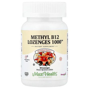 Maxi Health, Methyl B12 Lozenges 1000™，天然漿果味，60 片（每片 1,000 微克）