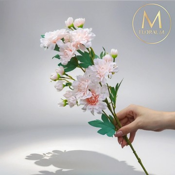 FLORAL M 居家花仙子芍藥氣質粉仿真花花材（1入組）仿真花 人造花 假花 裝飾花 花藝材料 居家擺設 仿真花束 乾燥花替代 不凋謝花 高擬真花 插花材料 攝影道具 商業佈置 室內裝飾 花藝設計