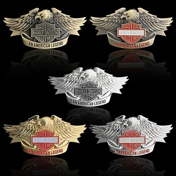 【現貨】哈雷戴維森摩托車鋅合金金屬貼紙適用於摩托車貼紙哈雷布朗克斯975週年標誌金屬車標哈雷個性改裝貼紙【尚宜汽配】