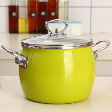 高顏值好質量馬卡龍色系琺瑯搪瓷高式湯鍋燉煮鍋燃氣電磁爐通用