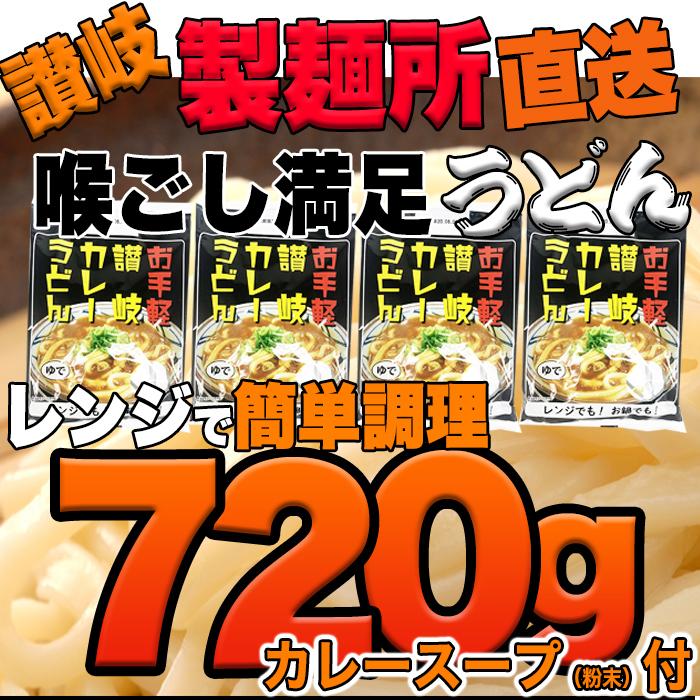 讃岐の製麺所が作る　レンジで簡単　辛すぎないスパイシーなカレーうどん4食　180g×4　うどん