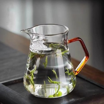 月牙過濾公道杯茶濾茶漏一體加厚玻璃茶壺泡綠茶專用泡茶器分茶杯