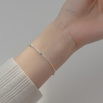 十四行詩｜春風微醺彩珠豆豆手鍊 925銀 梧桐好物嚴選