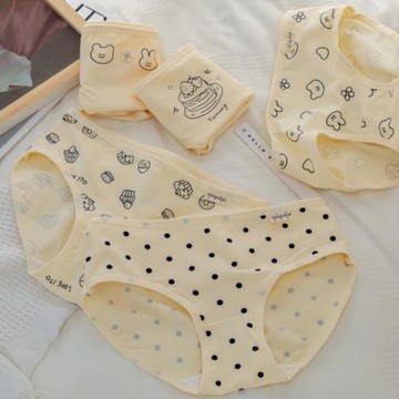 5條奶油黃色A類嬰兒棉內褲女生透氣可愛純棉5A抗菌全棉襠2023新款