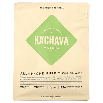 KaChava, 多合一營養奶昔，抹茶味，15.31 盎司（434 克）