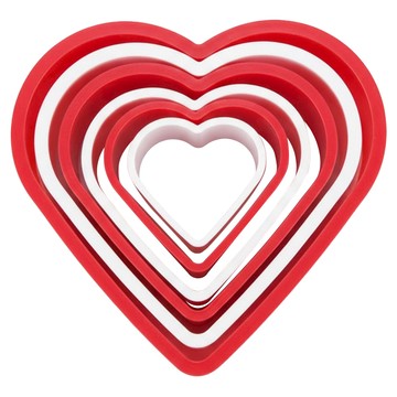 d-5725 愛心造型壓模(6入)  1入  紅色