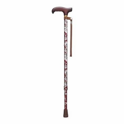 Fuji Home(フジホーム） Walking Stick(ステッキ・杖) WB3717 ベーシック 伸縮S 花柄赤