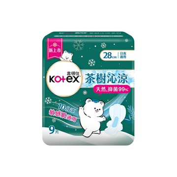 靠得住茶樹沁涼棉抑菌款28cm9片12入_箱購