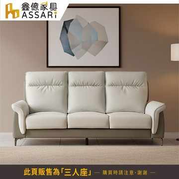 ASSARI-艾馬三人座仿真皮獨立筒沙發