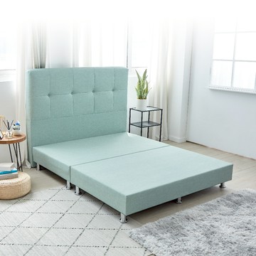 【藤原傢俬】佛羅倫斯貓抓皮2件式床組單人3尺(床頭+床架)-綠色