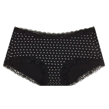 棉感蕾絲小褲-黑底愛心