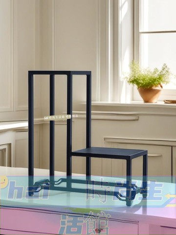 免運 可開發票 花架 鋁合金花架 置物架 室外花架 鋁合金兩層小品盆景架花架花幾新中式室內室外園林綠植陽臺幾架