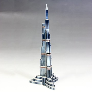 全金屬不銹鋼DIY拼裝模型3D免膠立體拼圖 彩色哈里發迪拜塔