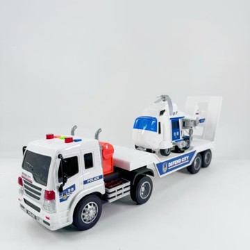 拖板車警車直升機文藝車玩兒童慣性聲光塑膠益智坦克運輸車玩具車