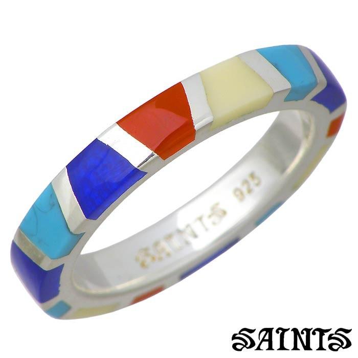 セインツ SAINTS マルチカラー レジン シルバー リング メンズ 指輪