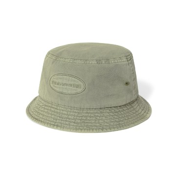 OVERDYED E/T-LOGO BUCKET HAT WASHED GREEN