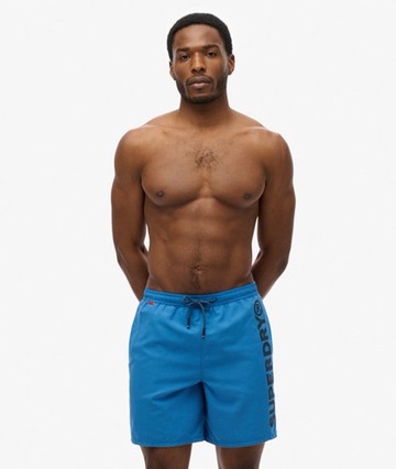 Superdry Men's Sport Graphic 17-inch Swim Shorts Blue Size: S