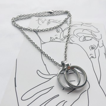 FINDSENSE  品牌 2019春季 新款   潮流 大項鍊 頸圈項鍊 精緻 立體  情侶 網紅 銀色 裝飾品 首飾